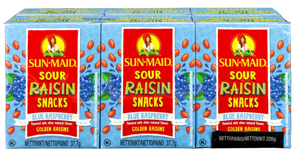 Sun Maid Sour Blue Rasberry 6 pk 6 x 37,7g