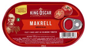 King Oscar Makrellfilet med skinn Med tomatsaus