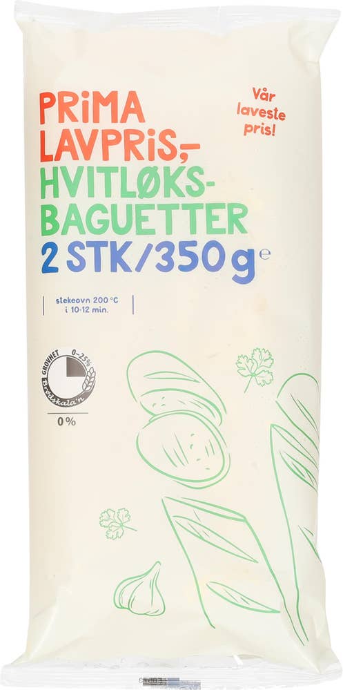 Prima Lavpris Hvitløksbaguetter