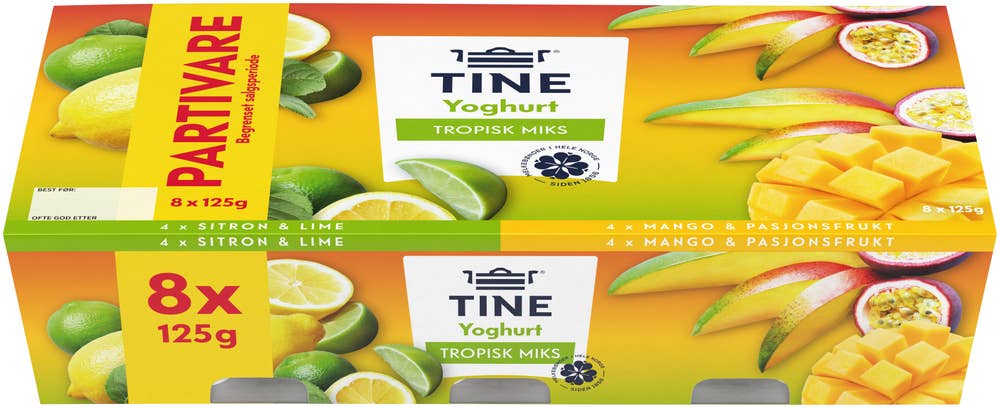 TINE Yoghurt Tropisk Partivare 8x125g