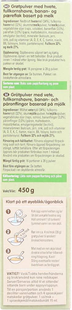 Nestlé Min Grøt pære og banan fra 6 mnd