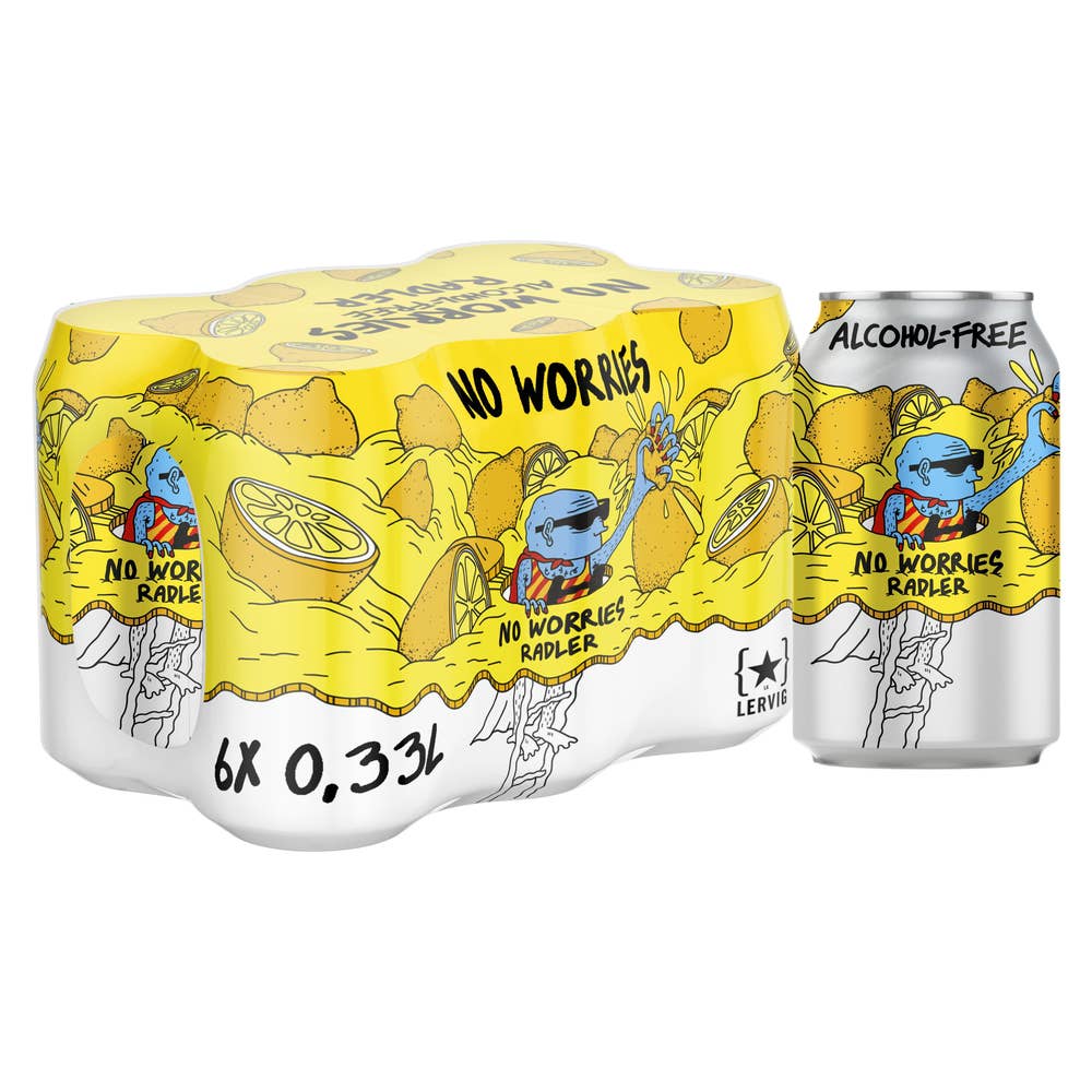 Lervig No Worries Radler Alkoholfri 6 x 0,33L