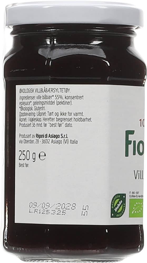 Rigoni di Asiago Økologisk villblåbærsyltetøy Fior di frutta