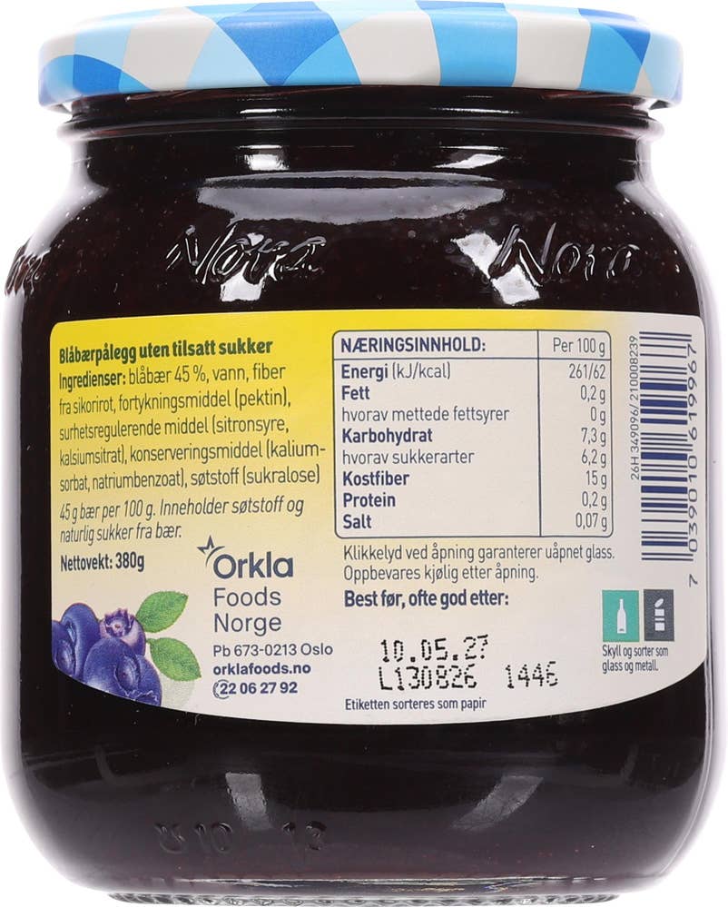 Stabburet Blåbærsyltetøy Uten tilsatt sukker