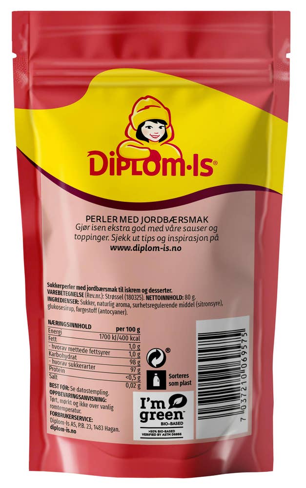 Diplom-is Jordbærperler