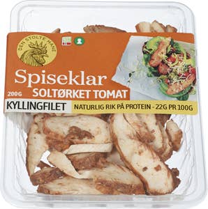 Den Stolte Hane Kyllingfilet stekt og skivet soltørket tomat
