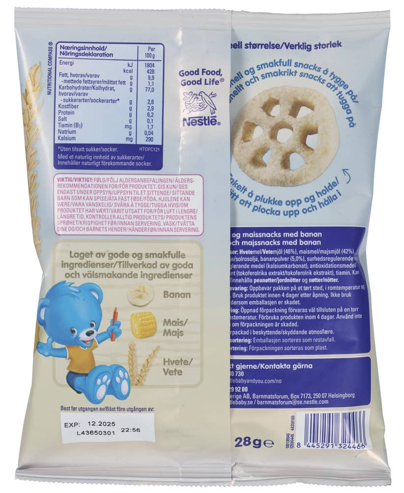 Nestlé Tyggehjul med banansmak Fra 10 mnd.