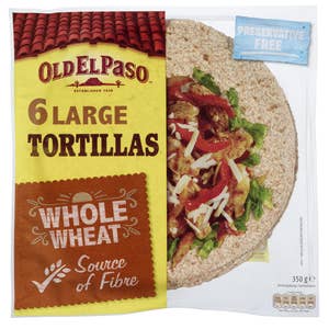 Old El Paso Tortillas fullkorn Large 6stk, 23cm