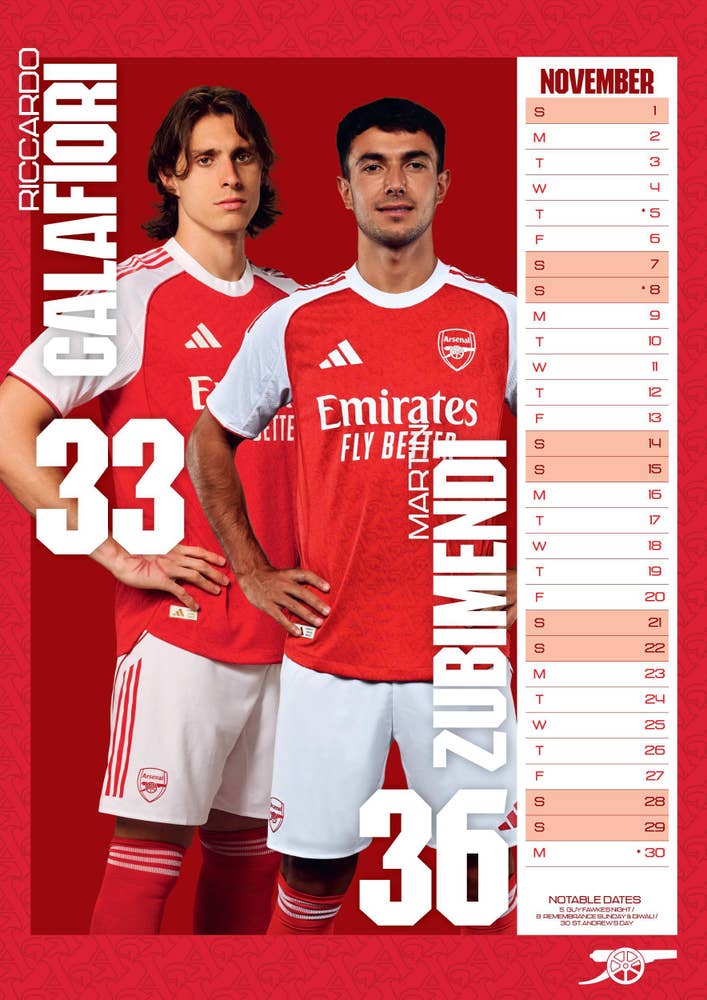 Magic Store Arsenal FC - kalender 2026 A3