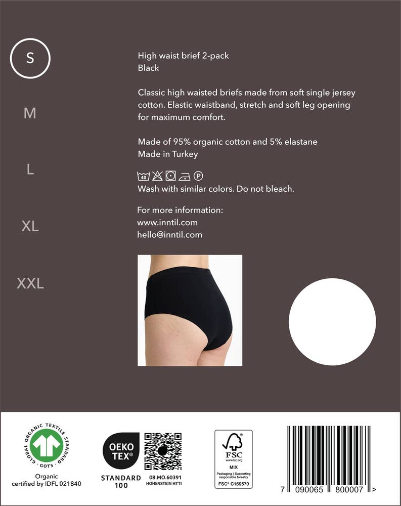 Inntil High Waist truse Sort, str. S