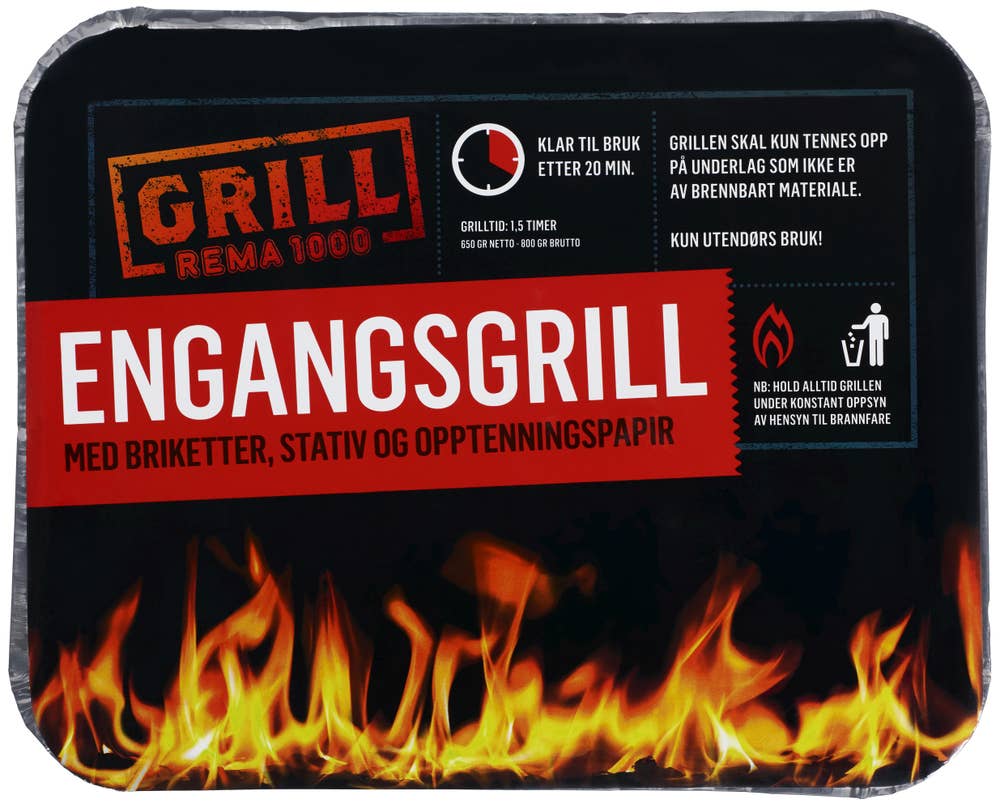 R Engangsgrill 1,5 timer grilltid