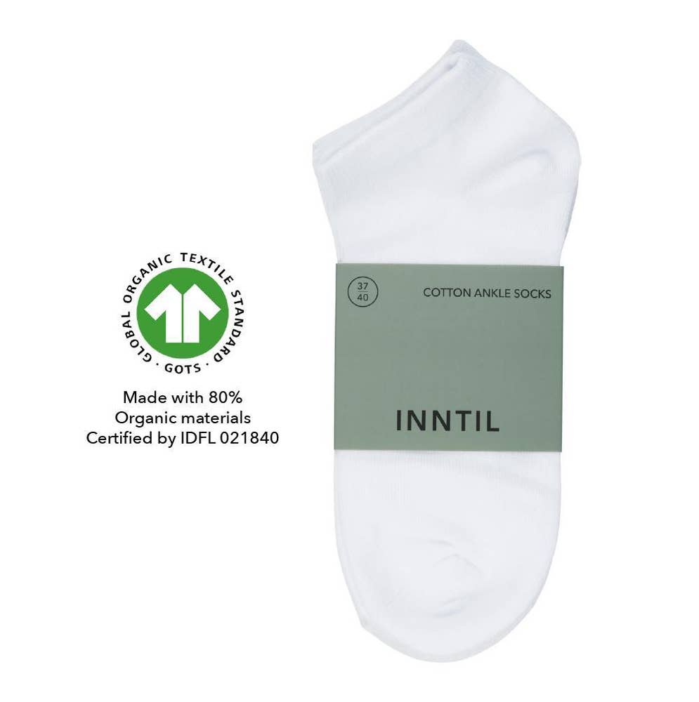 Inntil Ankelsokker i bomull Hvit, Str. 37-40