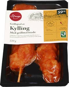 Stange Grillspyd av kylling med grillmarinade