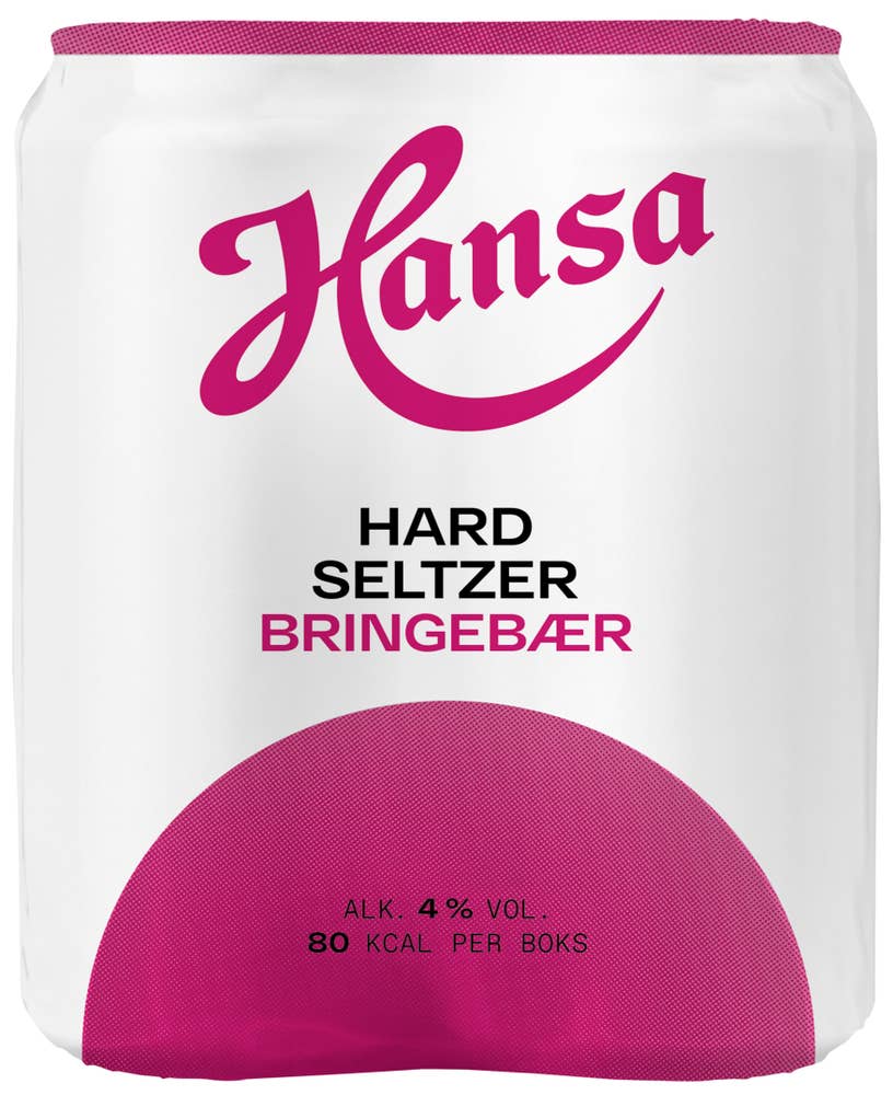 Hansa Borg Hard seltzer Bringebær 4 x 0,33 l