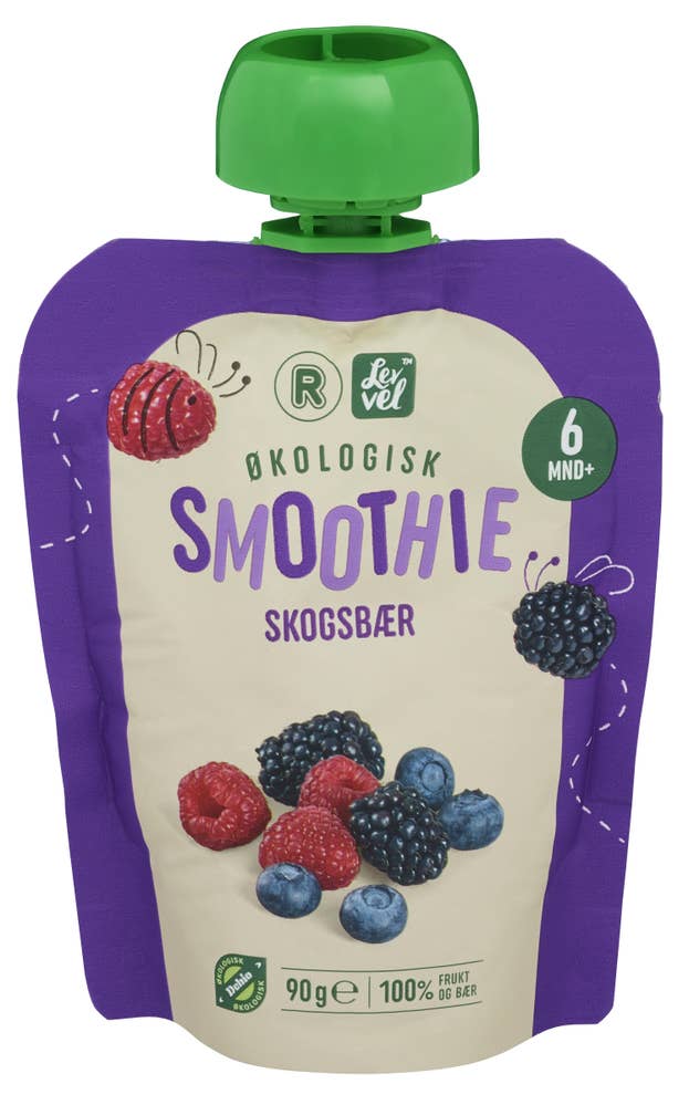 R Smoothie med Skogsbær Fra 6 mnd, Økologisk