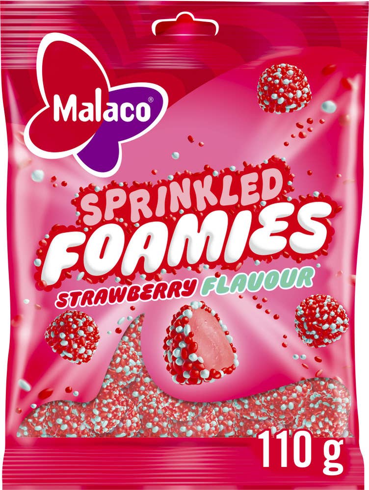 Sprinkled foamies strawberry 110 g