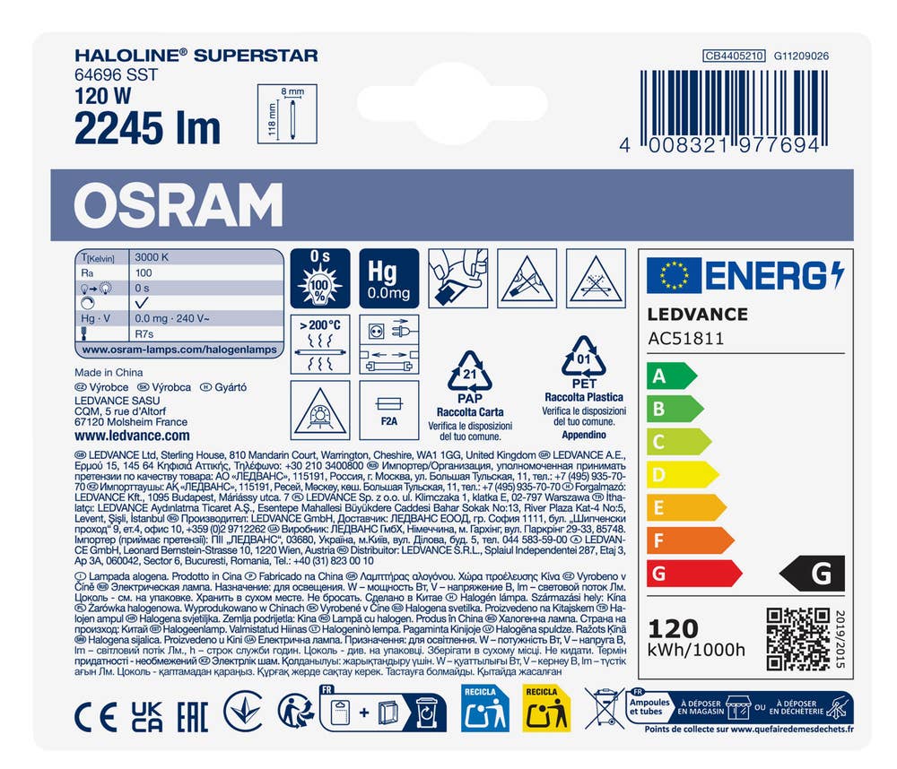 Osram Halogen Haloline Eco 120w 114.2