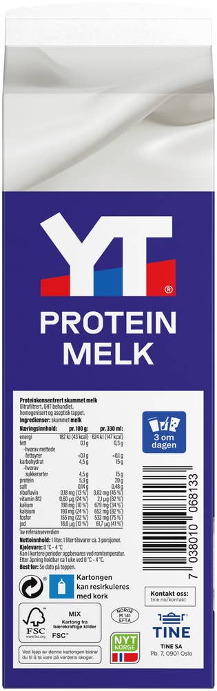 TINE YT proteinmelk Naturell
