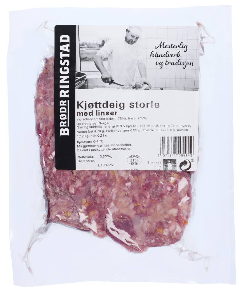 Brødr Ringstad Kjøttdeig storfe Med linser