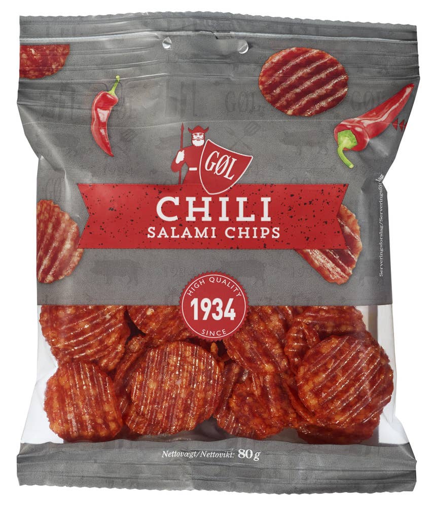 Gøl Salami chili chips
