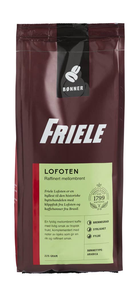 Friele Kaffebønner Lofoten Hele Bønner, mellombrent