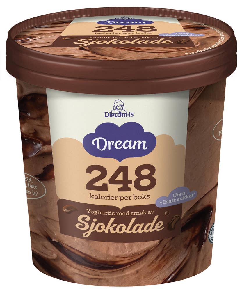 Yoghurtis sjokolade Uten sukker, 450 ml