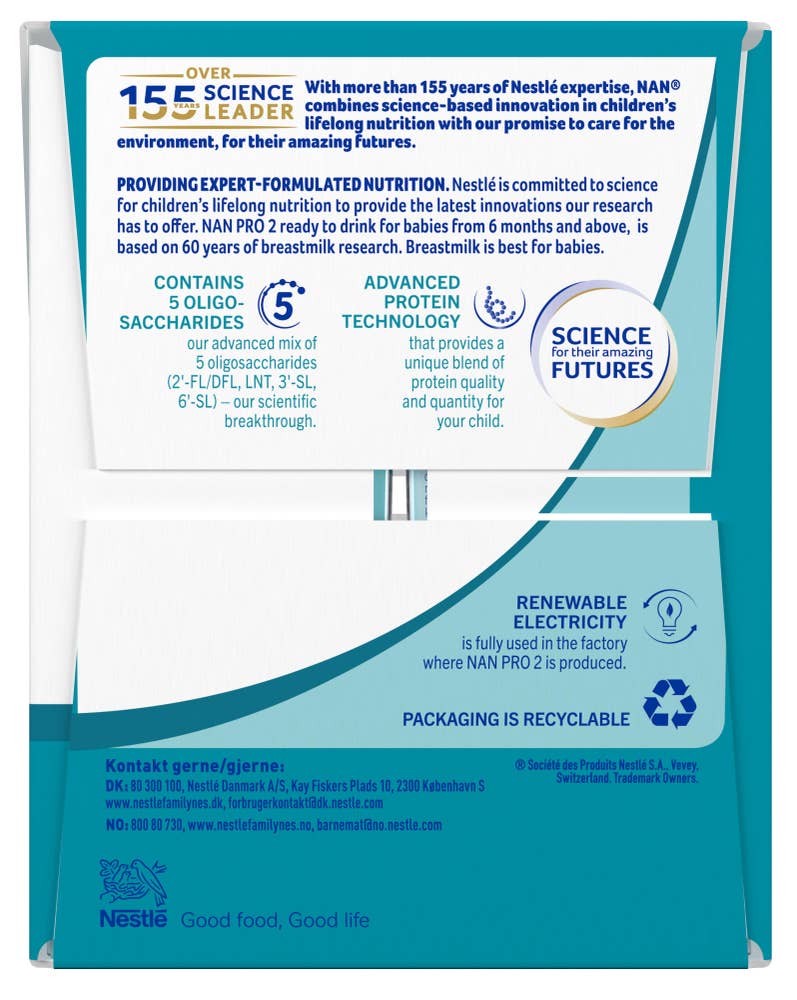 Nestlé Nan NAN pro 2 drikkeklar fra 6 mnd 6x200ml