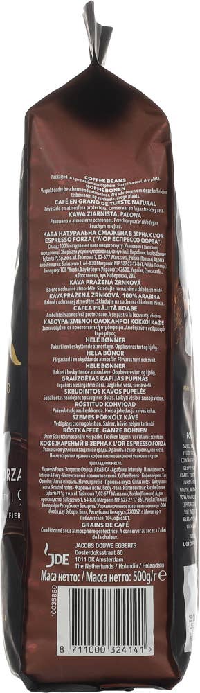 L'Or Espresso Forza 100% Arabica Intensitet, hele bønner