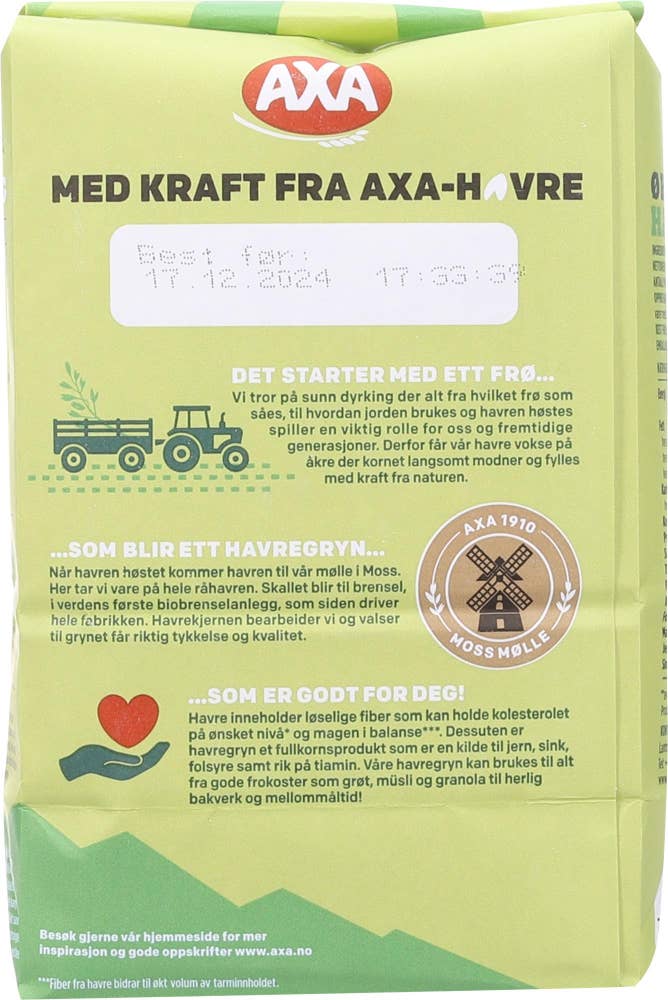 Axa Økologiske havregryn Lettkokte