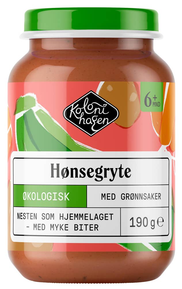 Kolonihagen Hønsegryte med grønnsaker Fra 6 mnd