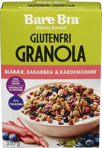 Bare Bra Granola Glutenfri Blåbær, Rabarbra og Kardemomme