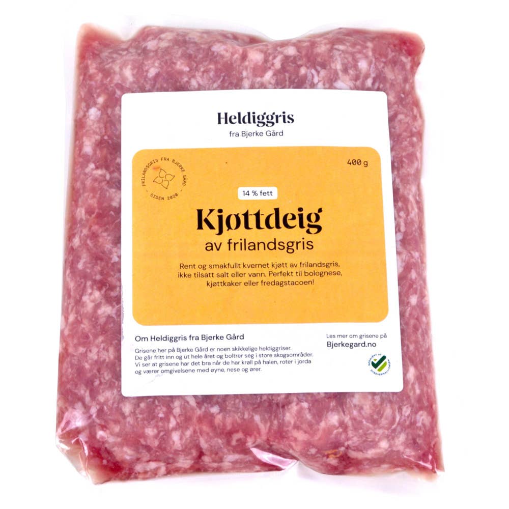 Heldiggris Kjøttdeig 14% Frilandsgris