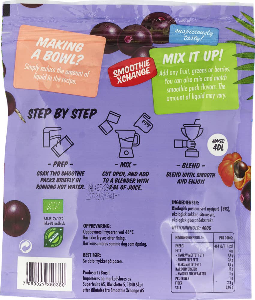 SmoothieXchange Açaí Original blend Smoothie pack