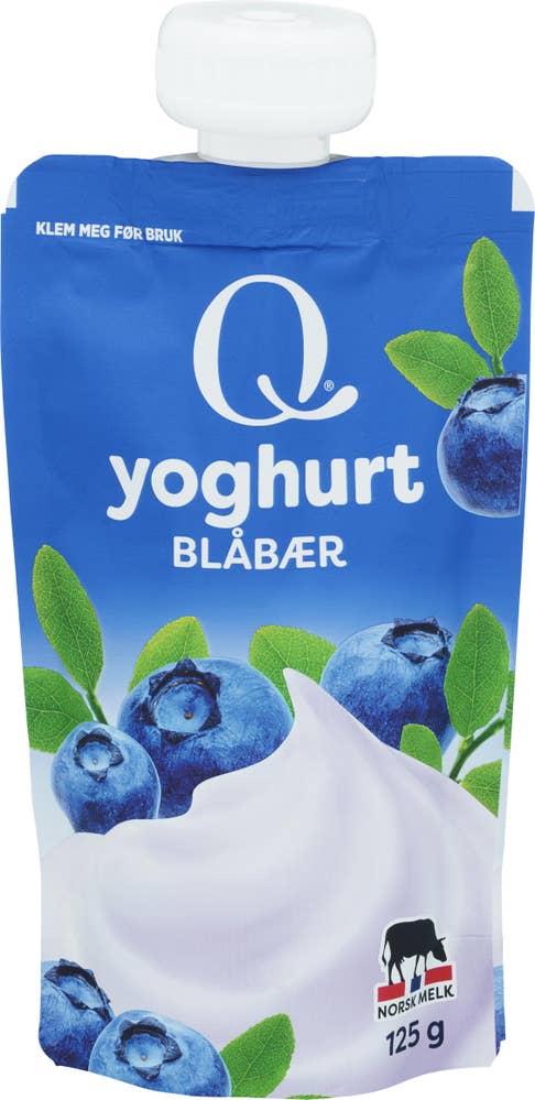 Q frokostyoghurt blåbær Porsjonspose, 125 g