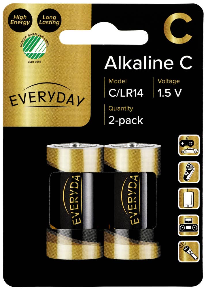 Everyday Batterier C/LR14 Alkaliske, 1.5V