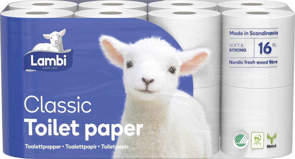 Lambi Toalettpapir Hvit Lambi 16 stk