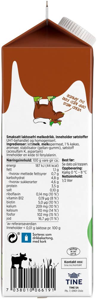 TINE Litago Sjokolade Uten Tilsatt Sukker