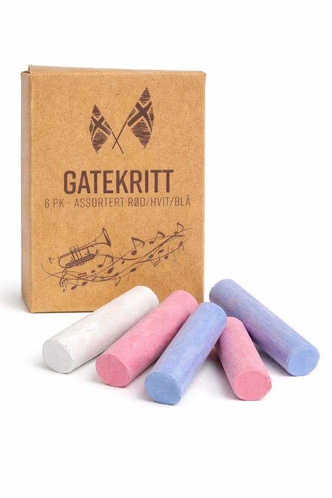 Nordic Season Products As Gatekritt i norske farager Assortert rød/hvit/blå, 6 stk