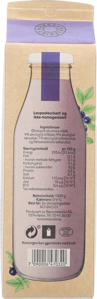 Rørosmeieriet Økologisk Syrna blå Fettfri