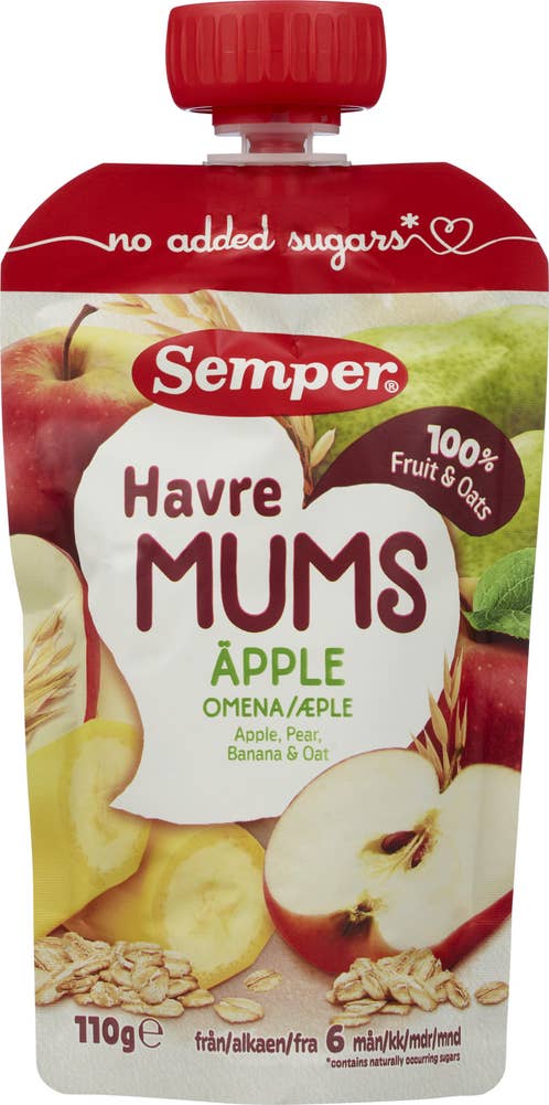 Semper Fruktmums eple og havre Fra 6 mnd
