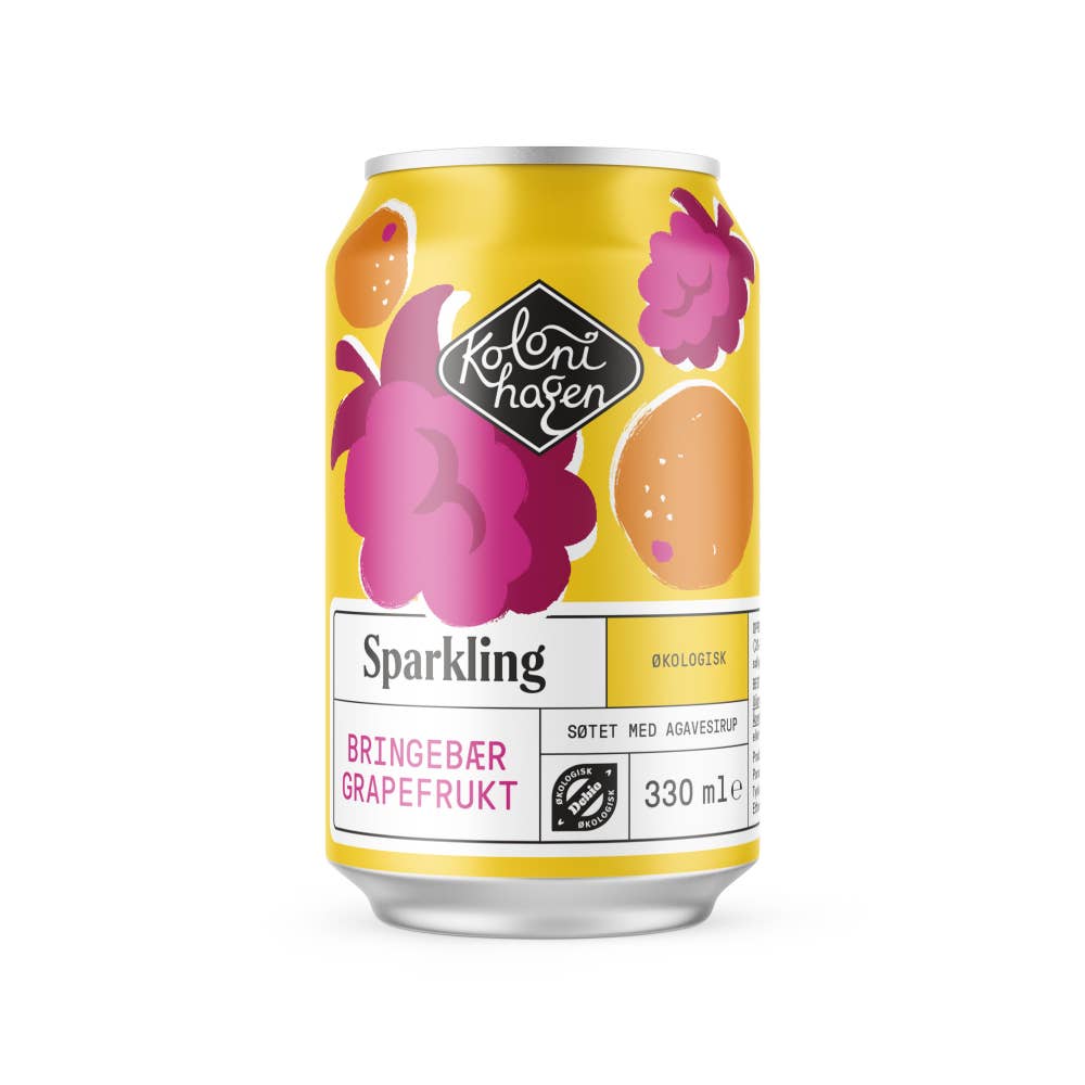 Kolonihagen Sparkling bringebær og grapefruit