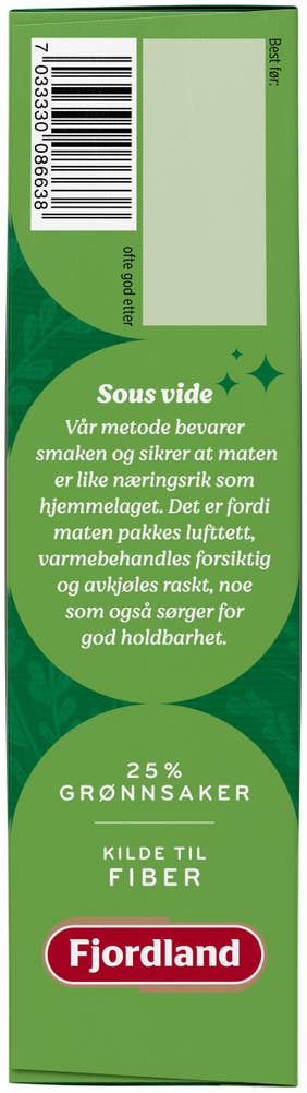 Fjordland Kjøttkaker Med ertestuing og poteter