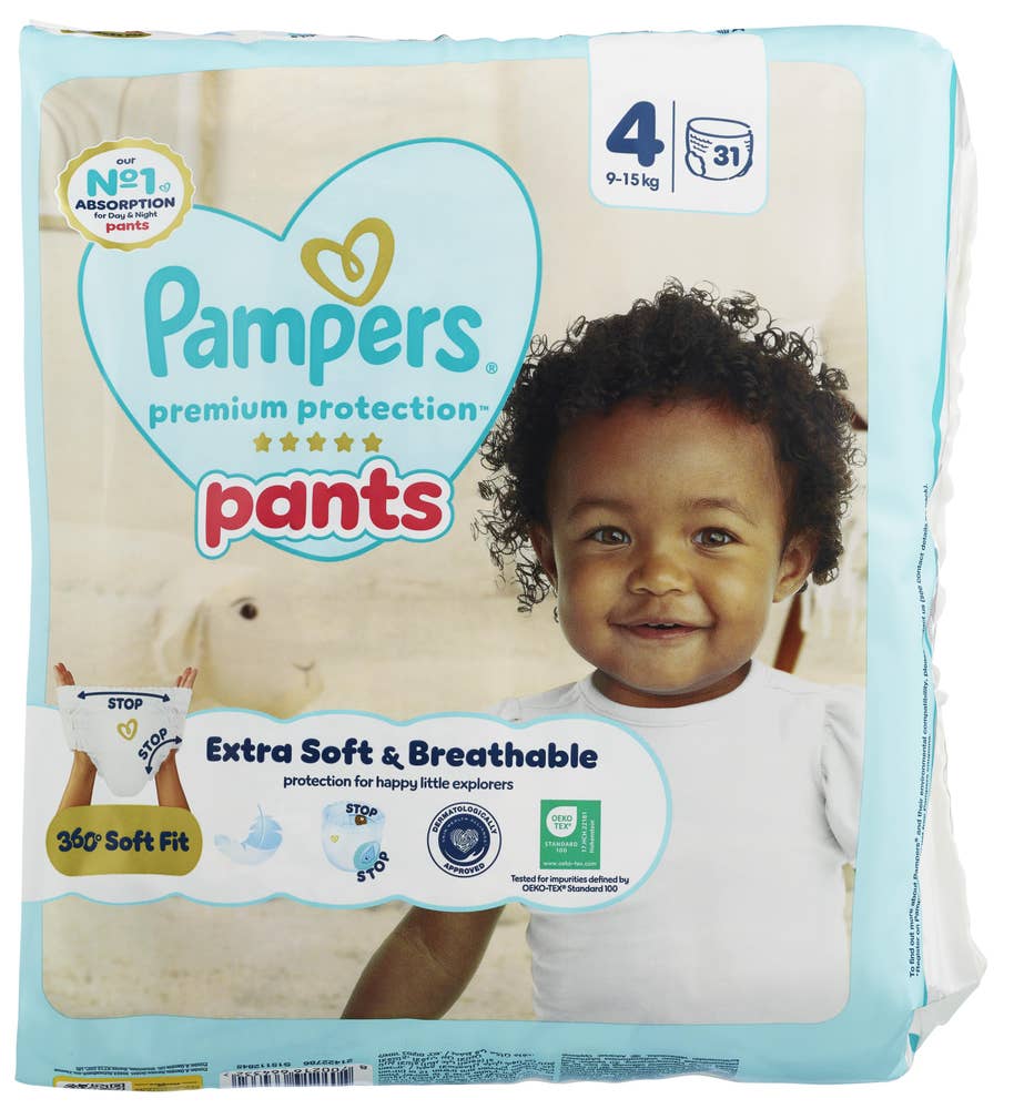 Pampers Buksebleie Premium protection Str. 4, 9-15 kg