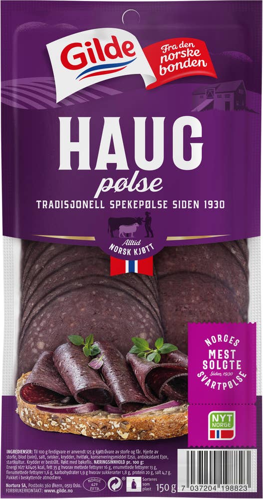 Gilde Haugpølse skivet