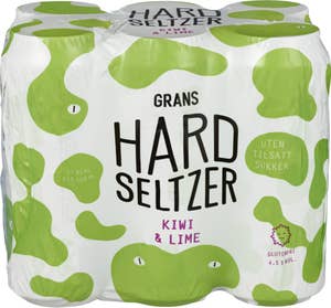 Grans Bryggeri Hard seltzer kiwi & lime 6x0,5 l