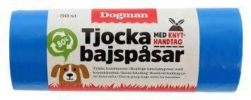 Dogman Tykke hundeposer med knytehåntak Blå