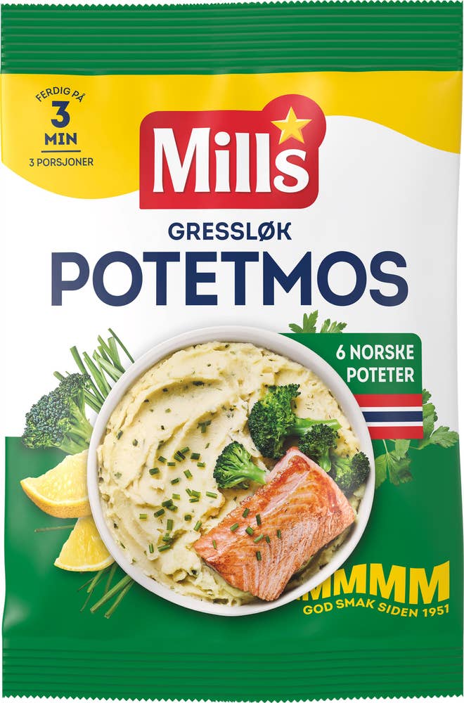 Mills Potetmos med gressløk