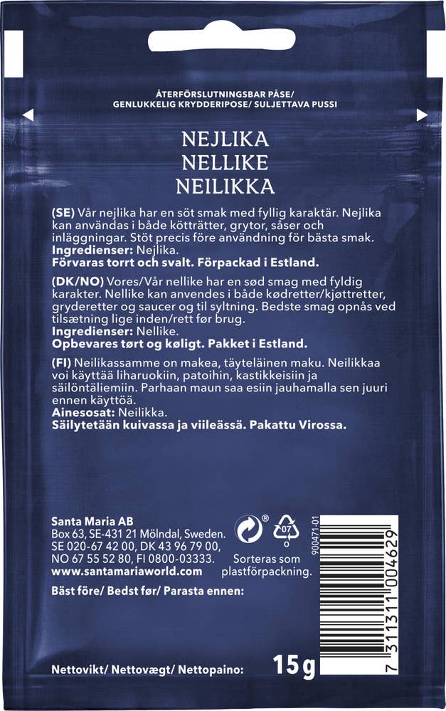 Santa Maria Nellik, hel