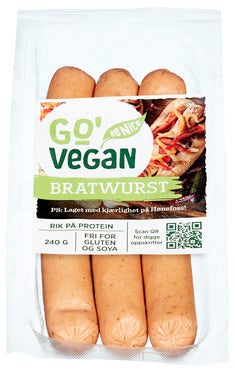 Go’Vegan Plantebasert Bratwurst