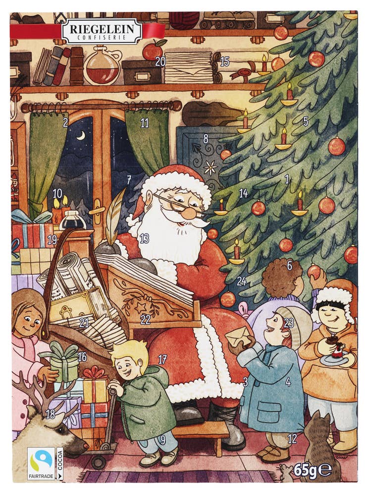 Riegelein Adventskalender med sjokolade Ass. variant